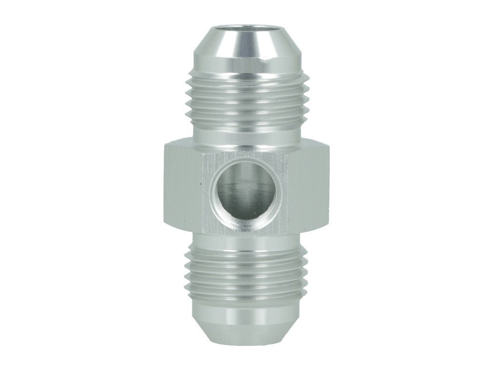 BOOST Products Adapter -08 AN male to -08 AN male with Port 1/8" NPT, silver