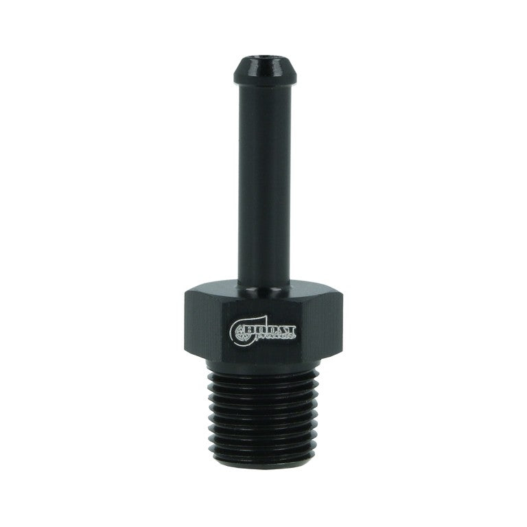 BOOST Products Screw-in Adapter 1/8" NPT male to Hose Connection 3/16" (5mm), black