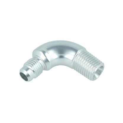 BOOST products Adapter -4 AN male to NPT 1/4" male - 90° - silver