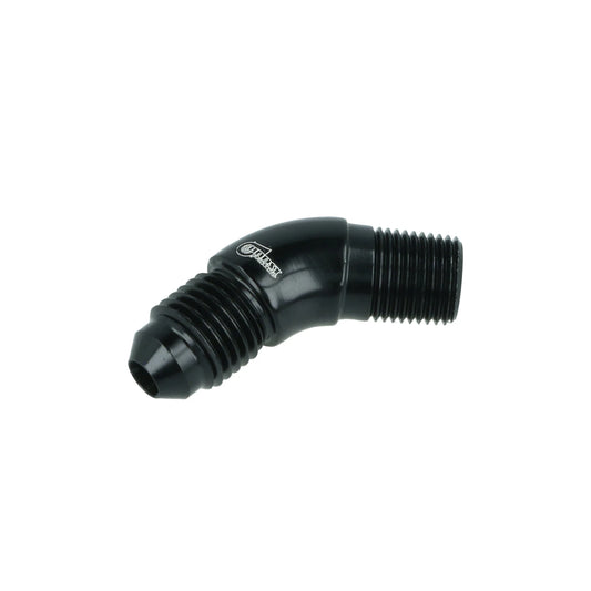 BOOST products Adapter -4 AN male to NPT 1/8" male - 45° - black