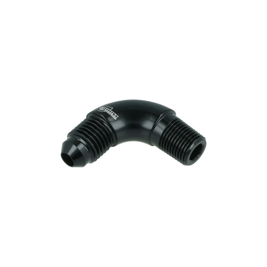 BOOST products Adapter -4 AN male to NPT 1/8" male - 90° - black