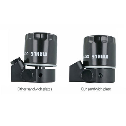 BOOST Products Billet Oil Filter Sandwich Plate Adapter  w/ Thermostat, black anodized