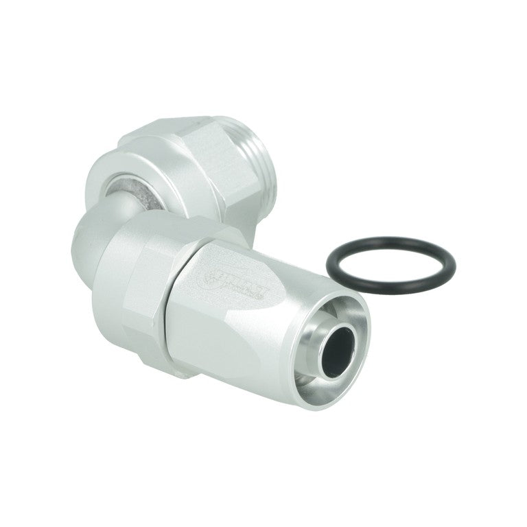BOOST Products Swivel Hose End -10 AN to M22x1.5mm male with O-Ring - 90 degree, silver