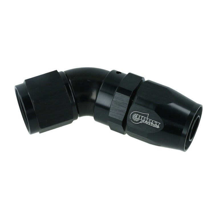 BOOST Products High Flow Swivel Hose End -10 AN - 45 degree, black