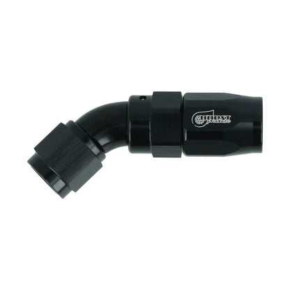 BOOST Products High Flow Swivel Hose End -08 AN - 45 degree, black