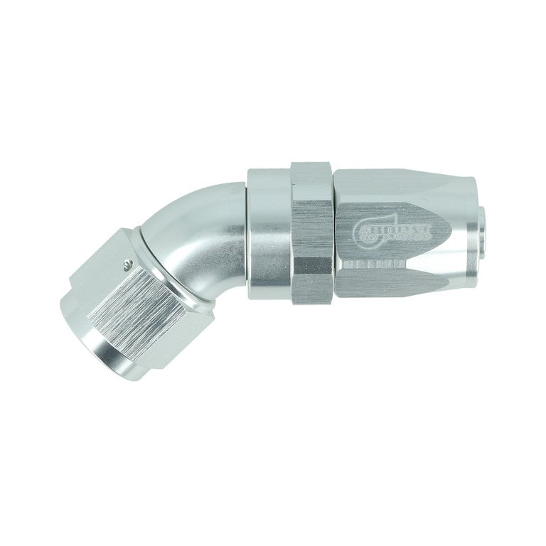 BOOST Products High Flow Swivel Hose End -08 AN - 45 degree, silver