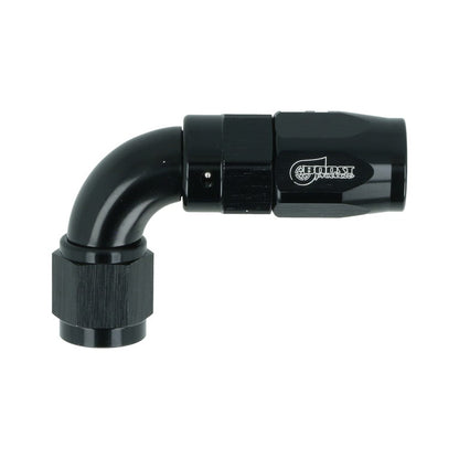 BOOST Products High Flow Swivel Hose End -04 AN - 90 degree, black