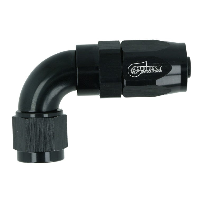 BOOST Products High Flow Swivel Hose End -06 AN - 90 degree, black