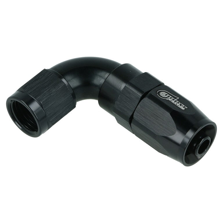 BOOST Products High Flow Swivel Hose End -06 AN - 90 degree, black