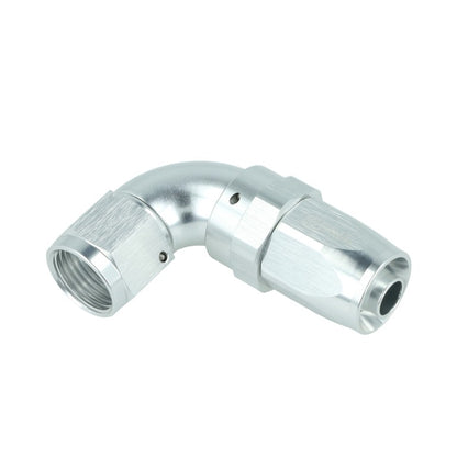 BOOST Products High Flow Swivel Hose End -08 AN - 90 degree, silver