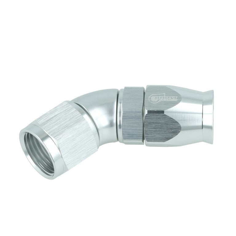 BOOST Products High Flow PTFE Swivel Hose End -10 AN - 45 degree, silver