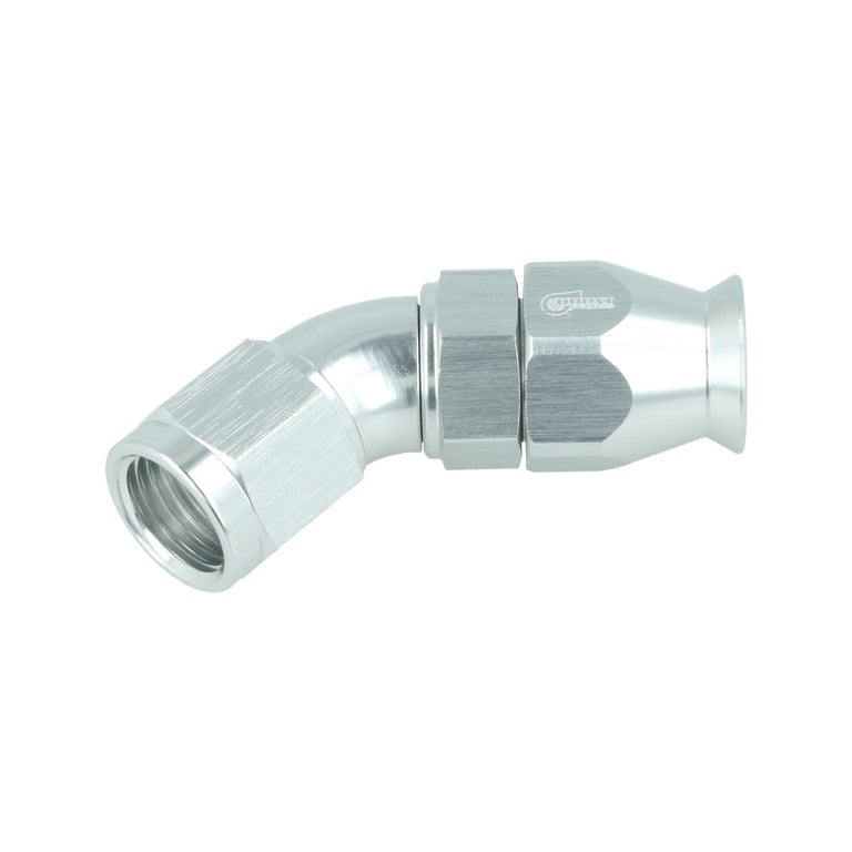 BOOST Products High Flow PTFE Swivel Hose End -06 AN - 45 degree, silver