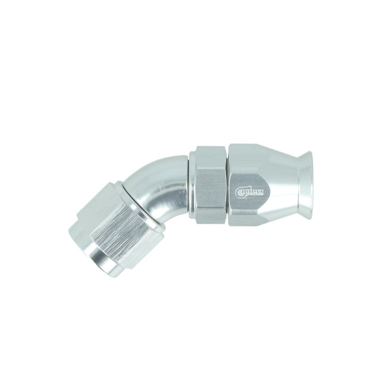 BOOST Products High Flow PTFE Swivel Hose End -06 AN - 45 degree, silver