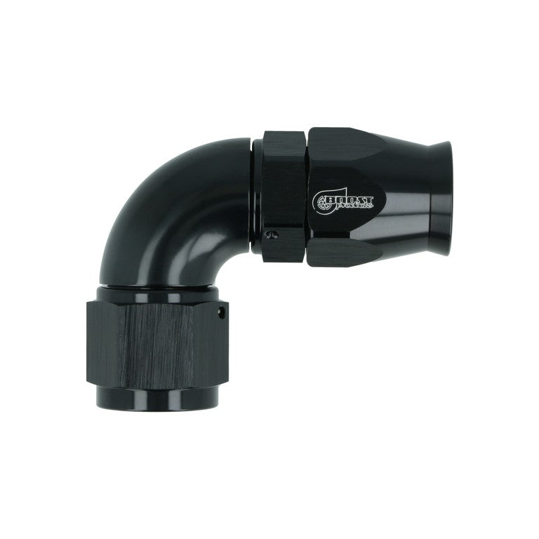BOOST Products High Flow PTFE Swivel Hose End -10 AN - 90 degree, black
