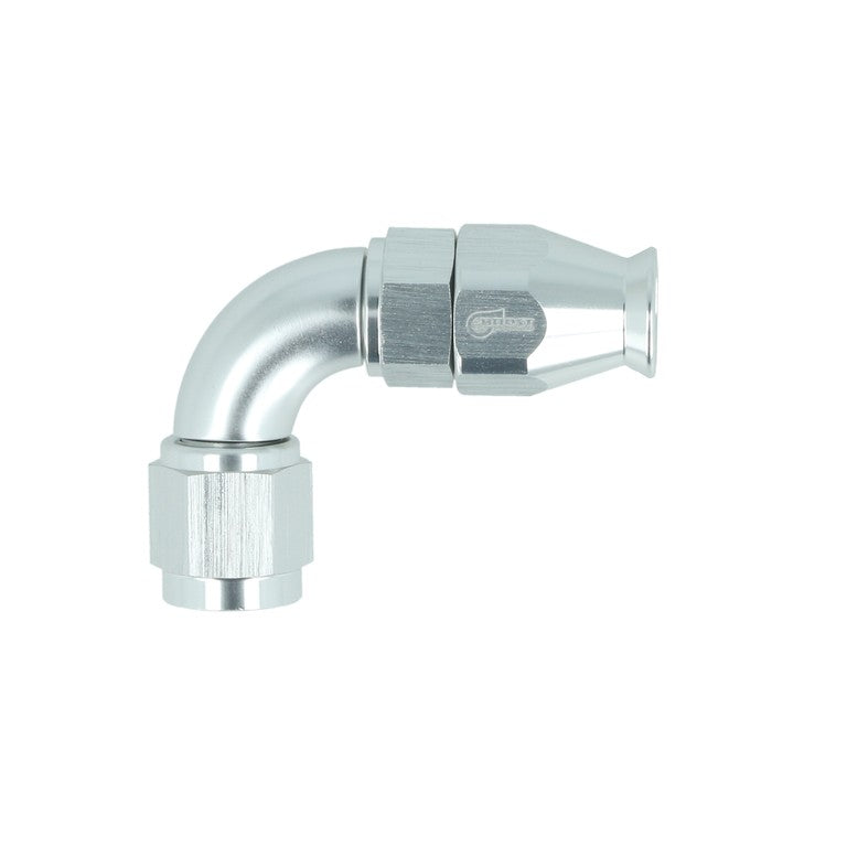 BOOST Products High Flow PTFE Swivel Hose End -04 AN - 90 degree, silver
