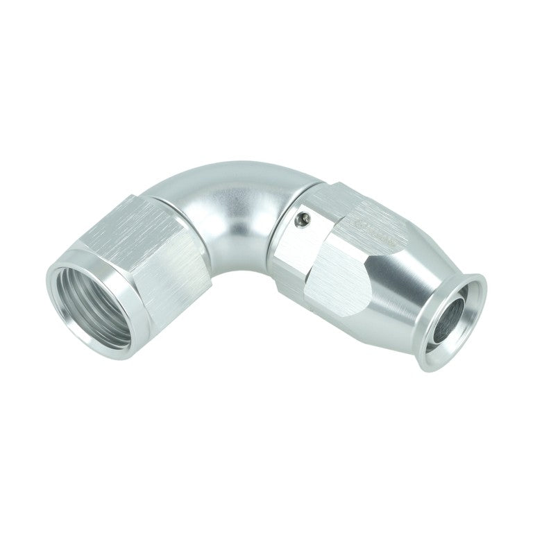 BOOST Products High Flow PTFE Swivel Hose End -08 AN - 90 degree, silver