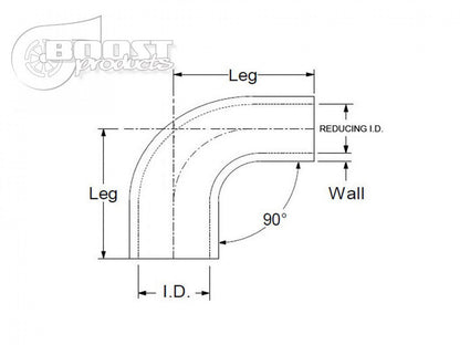 BOOST Products Silicone Reducer Elbow 90 Degrees, 3-1/8" - 2-3/4" ID, Blue