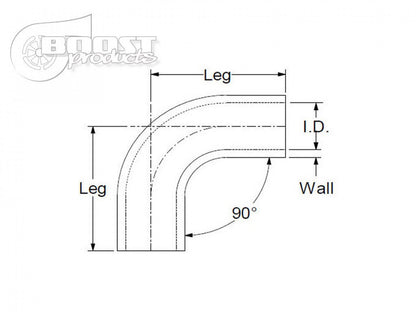 BOOST Products Silicone Elbow 90 Degrees, 7/8" ID, Black