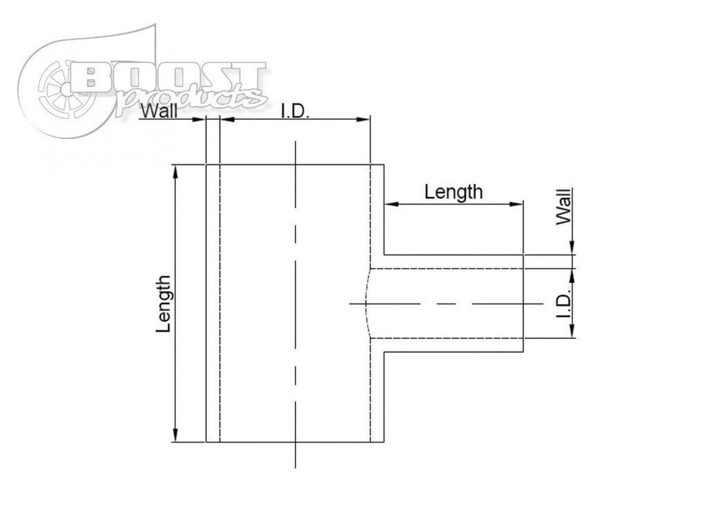 BOOST Products Silicone T-piece Adapter 70mm (2.75") ID, 25mm (1.0") Branch ID, blue