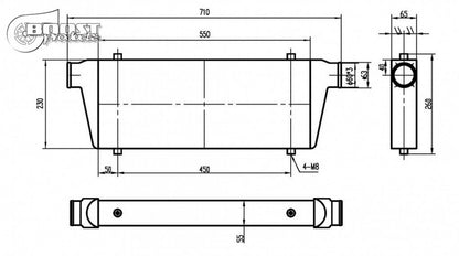 BOOST Products Competition Intercooler 500HP 22" x 12" x 3" with 2-3/8" I/O OD