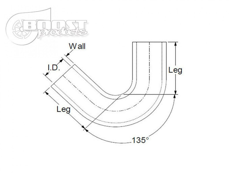 BOOST Products Silicone Elbow 135 Degrees, 3-1/2" ID, Blue