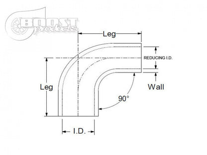 BOOST Products Silicone Reducer Elbow 90 Degrees, 5/8" - 1/2" ID, Blue