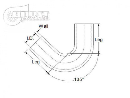 BOOST Products Silicone Elbow 135 Degrees, 2-1/4" ID , Black