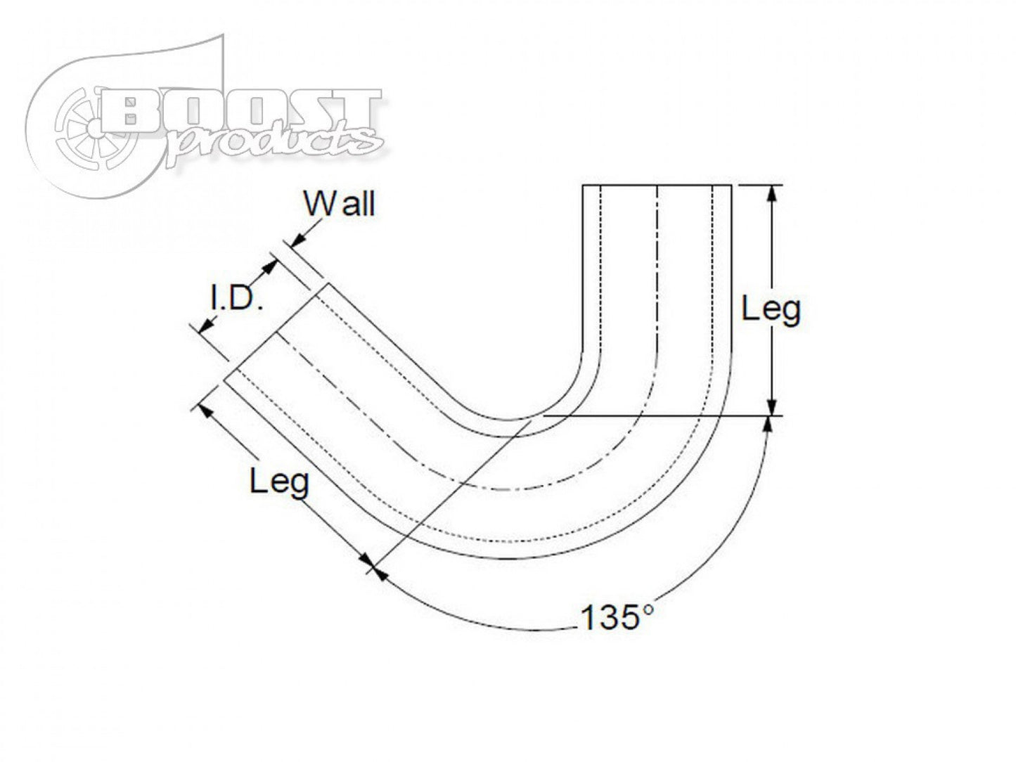 BOOST Products Silicone Elbow 135 Degrees, 5/8" ID, Black