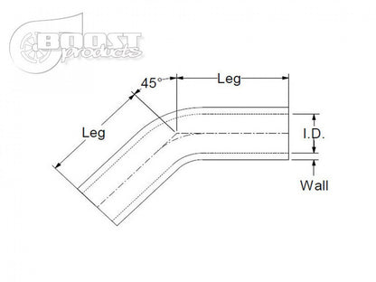 BOOST Products Silicone Elbow 45 Degrees, 2-3/4" ID, Black