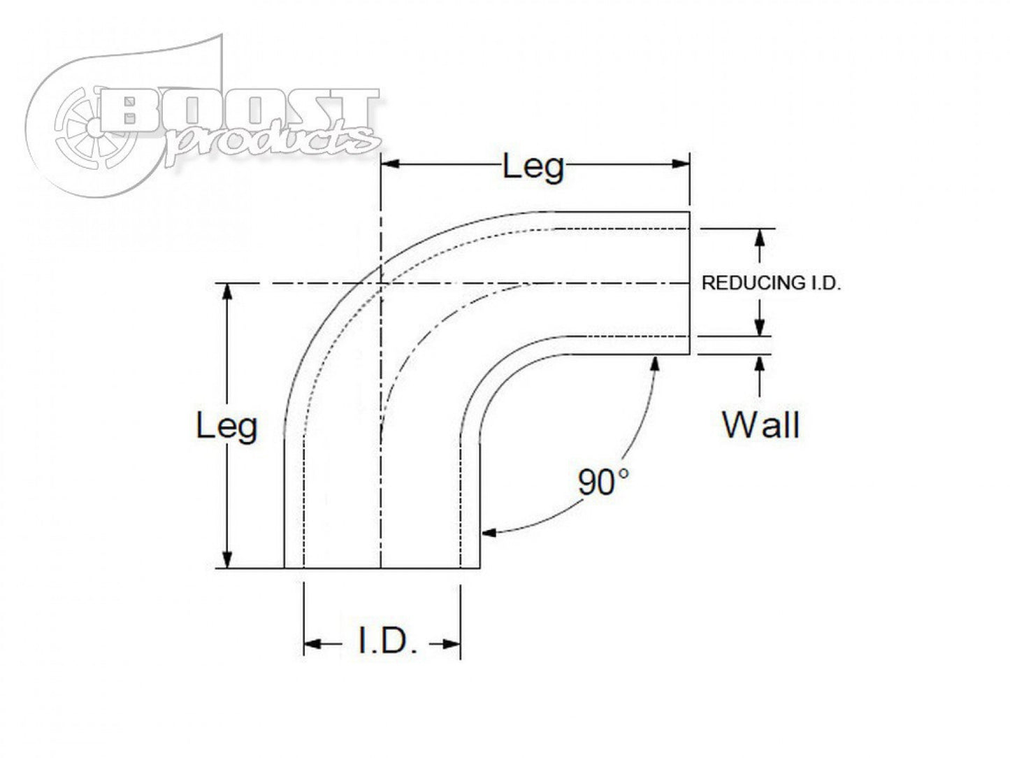 BOOST Products Silicone Reducer Elbow 90 Degrees, 2-1/2" - 2-1/4" ID, Blue