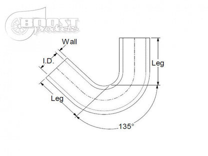 BOOST Products Silicone Elbow 135 Degrees, 3-1/4" ID, Black